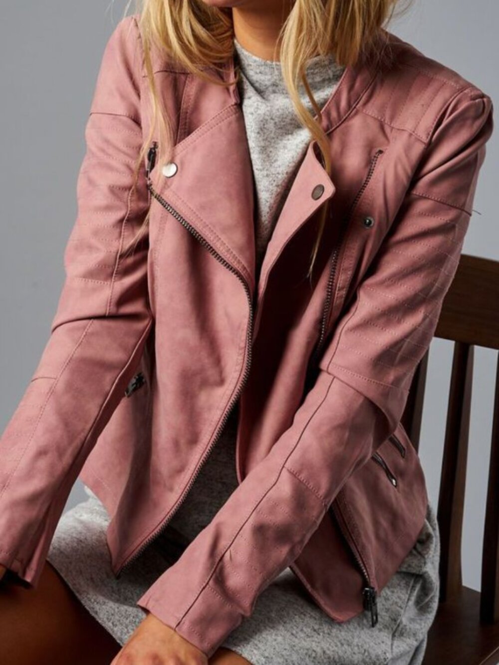 Haute Monde Women's Pink Suede Jacket size XL